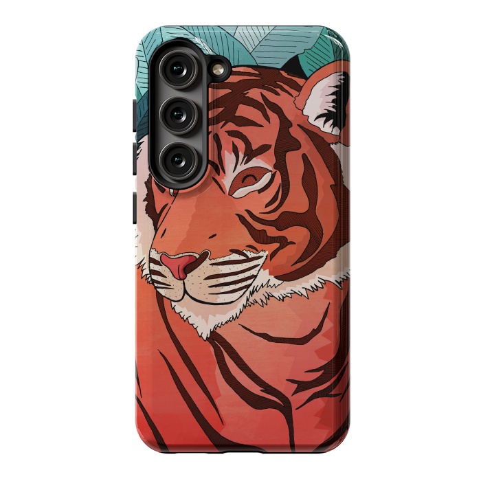 Galaxy S23 StrongFit Tiger in the jungle  by Steve Wade (Swade)