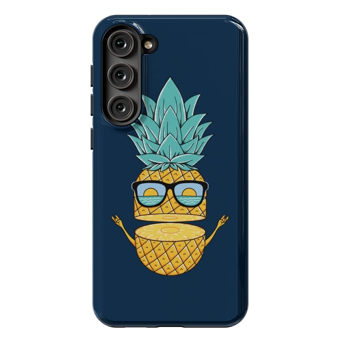 Galaxy S23 Plus StrongFit Pineapple Sunglasses Blue by Coffee Man
