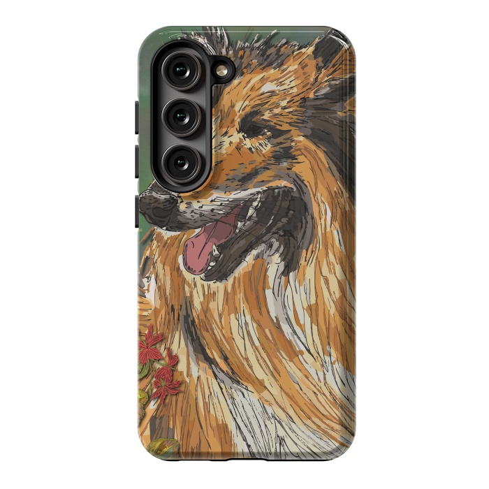 Galaxy S23 StrongFit Rough Collie (Summer) by Lotti Brown