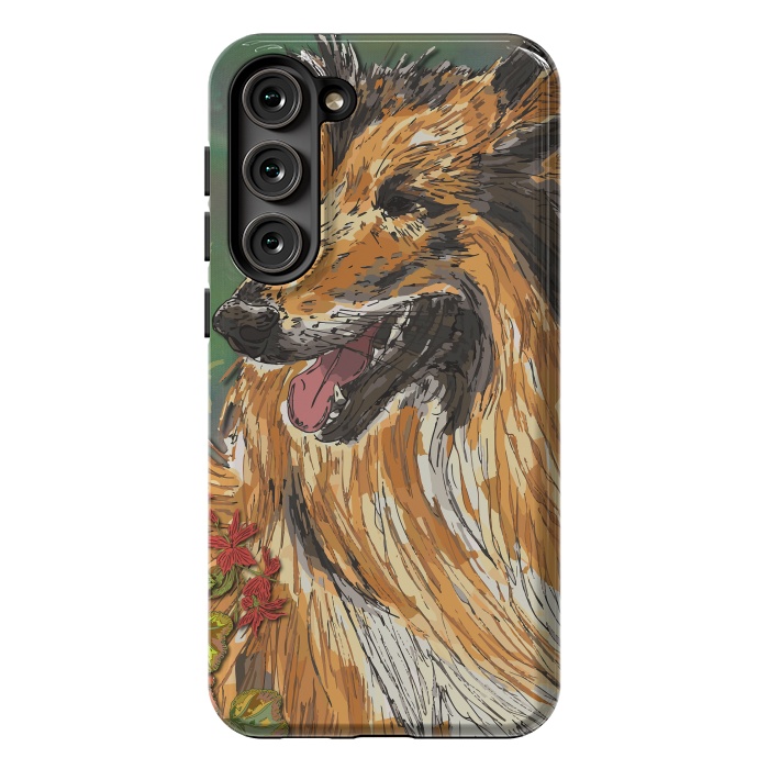 Galaxy S23 Plus StrongFit Rough Collie (Summer) by Lotti Brown