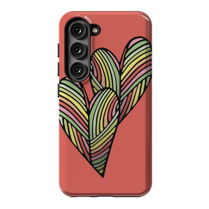 Galaxy S23 StrongFit Two Hearts by Majoih