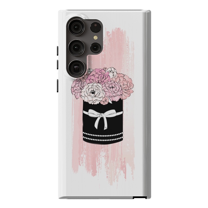 Galaxy S23 Ultra StrongFit Flower Box with pink Peonies by Martina