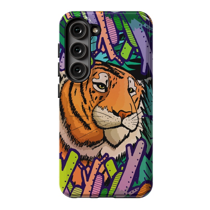 Galaxy S23 StrongFit Tiger in the undergrowth  by Steve Wade (Swade)