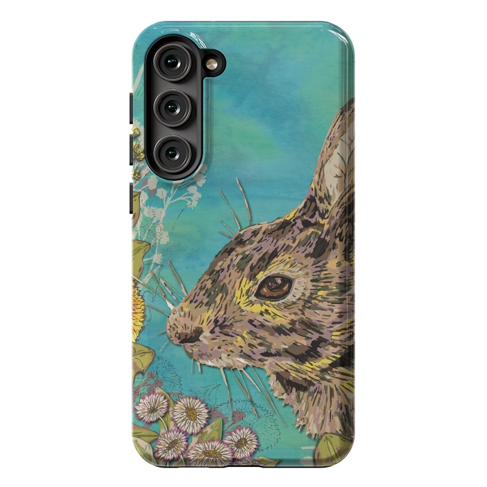 Galaxy S23 Plus StrongFit Rabbit and Daisies by Lotti Brown