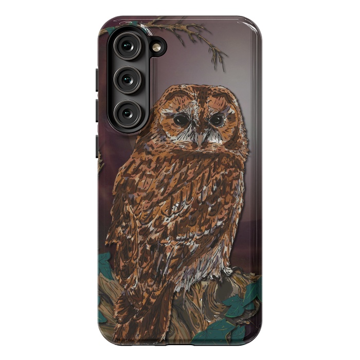 Galaxy S23 Plus StrongFit Tawny Owl - Mistress of the Night by Lotti Brown