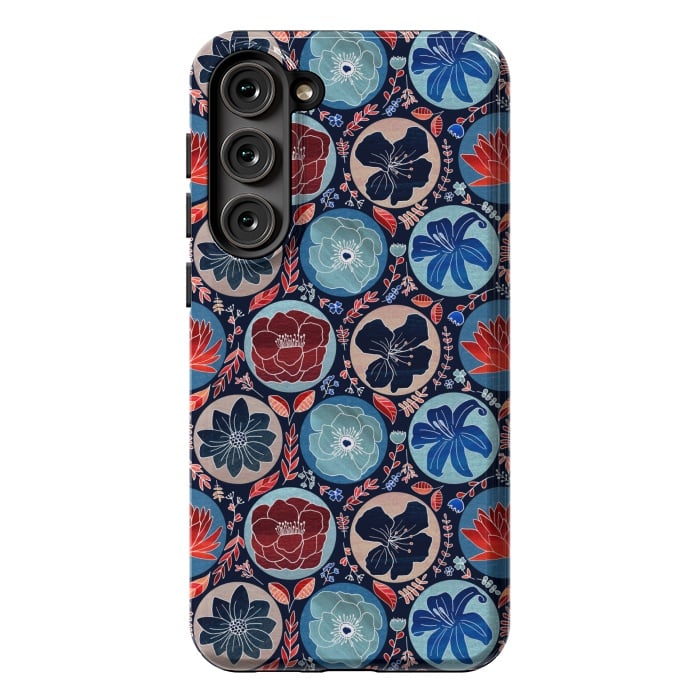 Galaxy S23 Plus StrongFit Moody Polka Dot Floral  by Tigatiga