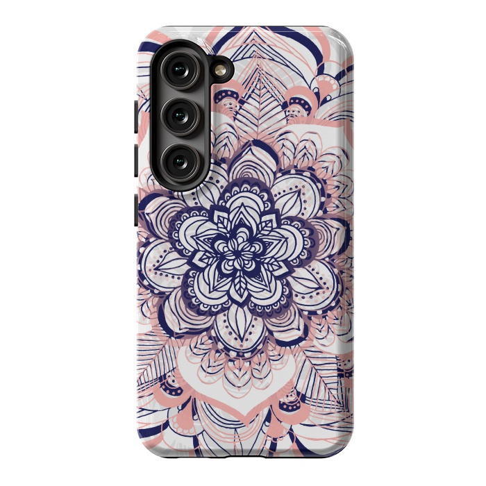 Galaxy S23 StrongFit Purple, Blue and Pink Netted Mandala by Tangerine-Tane