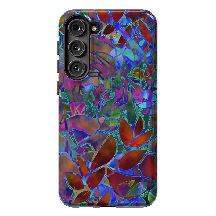 Galaxy S23 Plus StrongFit Floral Abstract Stained Glass G174 by Medusa GraphicArt