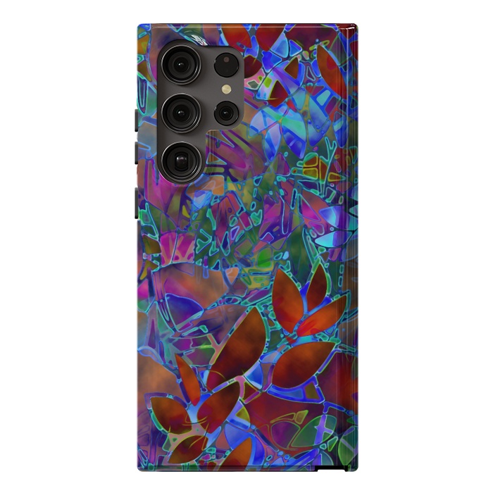 Galaxy S23 Ultra StrongFit Floral Abstract Stained Glass G174 by Medusa GraphicArt