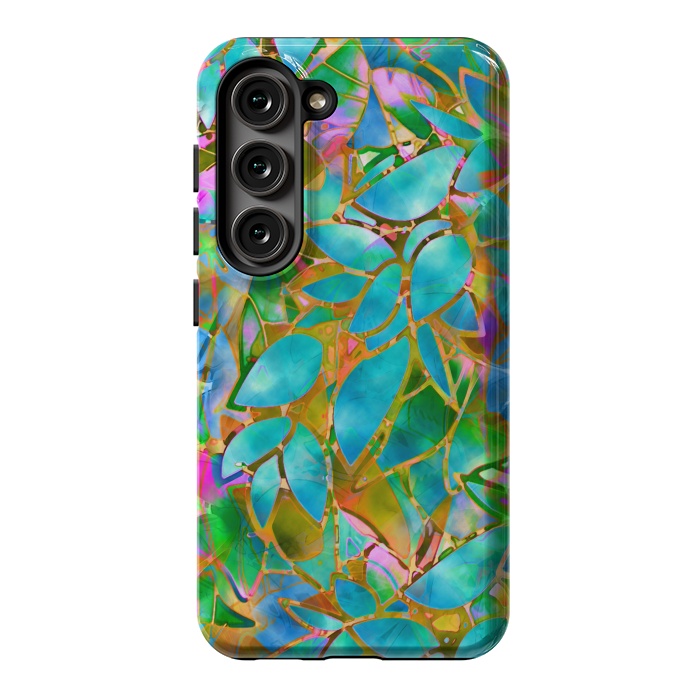 Galaxy S23 StrongFit Floral Abstract Stained Glass G265  by Medusa GraphicArt