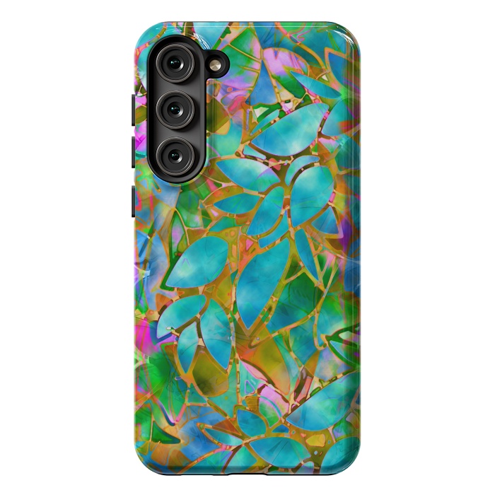 Galaxy S23 Plus StrongFit Floral Abstract Stained Glass G265  by Medusa GraphicArt