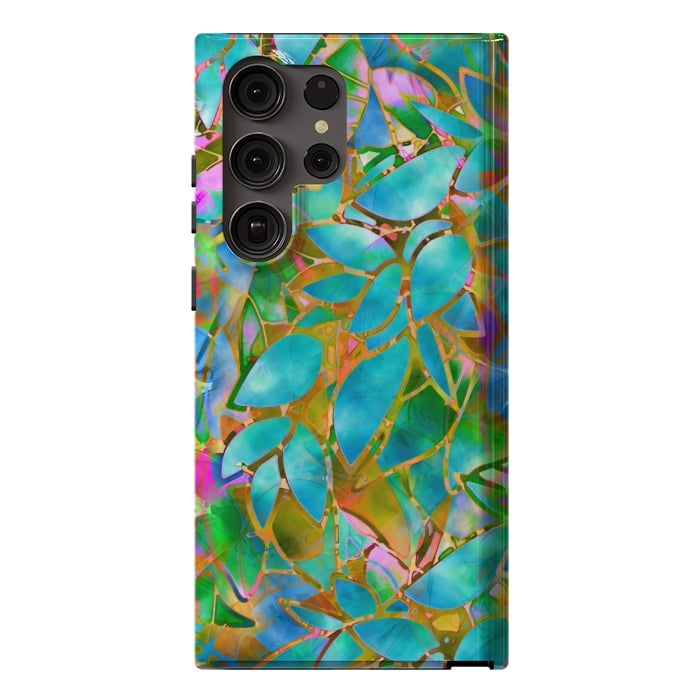 Galaxy S23 Ultra StrongFit Floral Abstract Stained Glass G265  by Medusa GraphicArt
