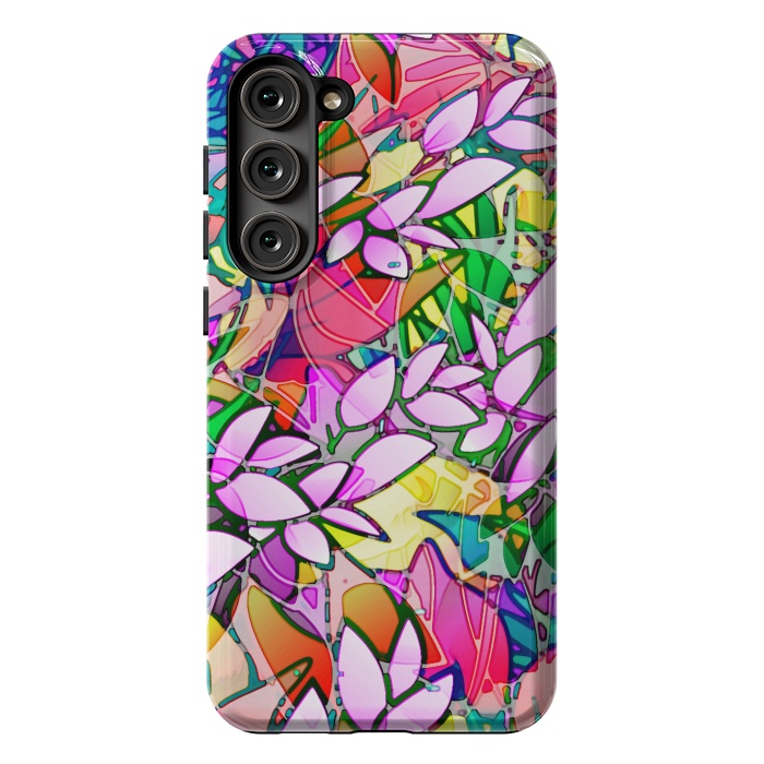 Galaxy S23 Plus StrongFit Grunge Art Floral Abstract G130  by Medusa GraphicArt