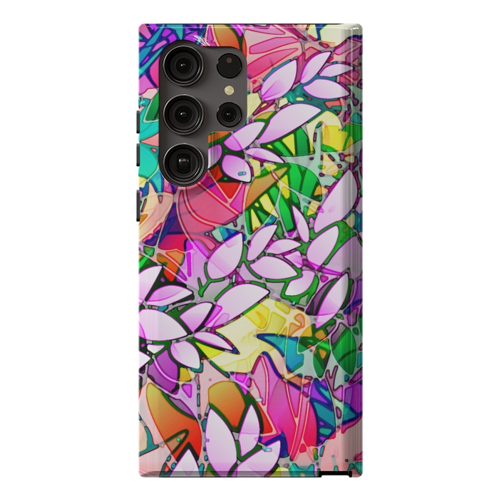Galaxy S23 Ultra StrongFit Grunge Art Floral Abstract G130  by Medusa GraphicArt