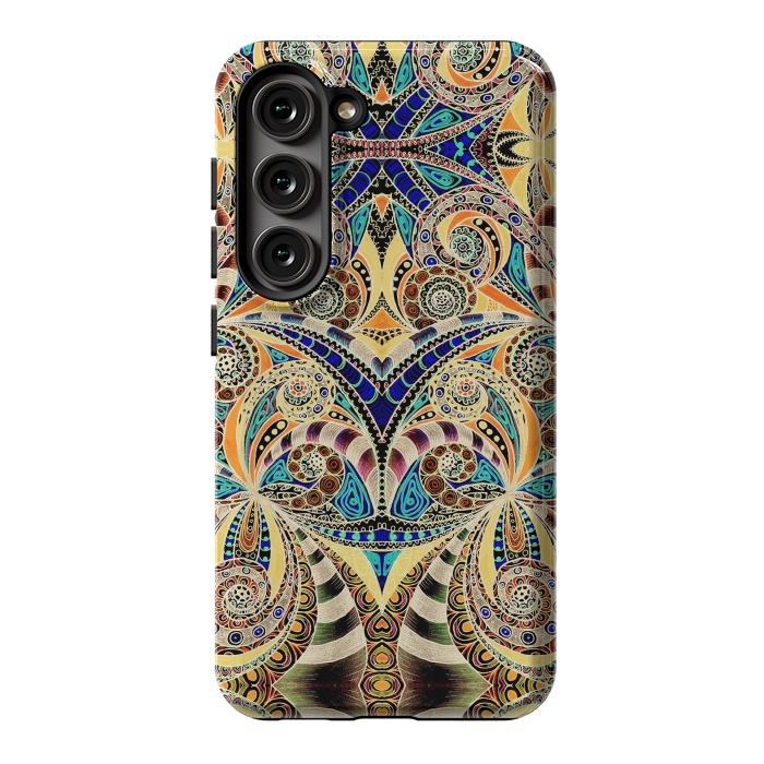Galaxy S23 StrongFit Drawing Floral Zentangle G240 by Medusa GraphicArt