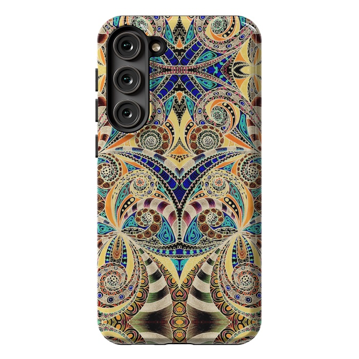 Galaxy S23 Plus StrongFit Drawing Floral Zentangle G240 by Medusa GraphicArt