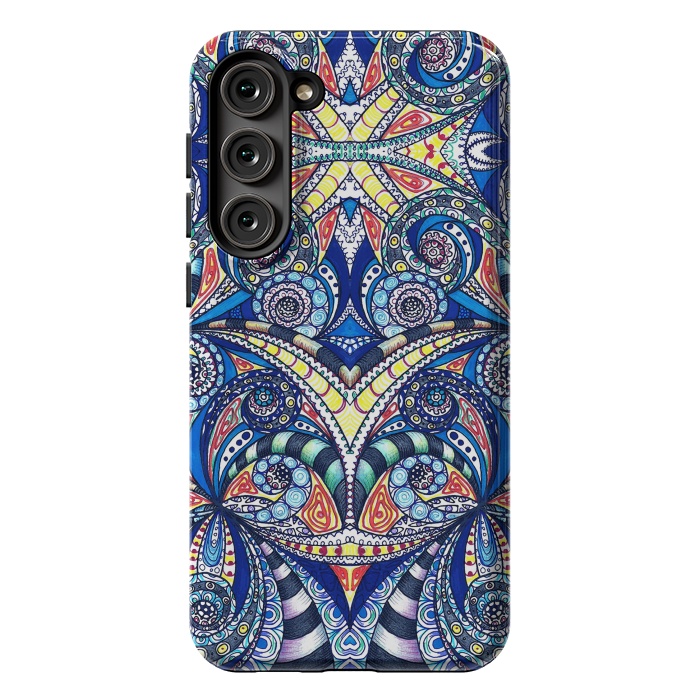 Galaxy S23 Plus StrongFit Drawing Floral Zentangle G7B by Medusa GraphicArt