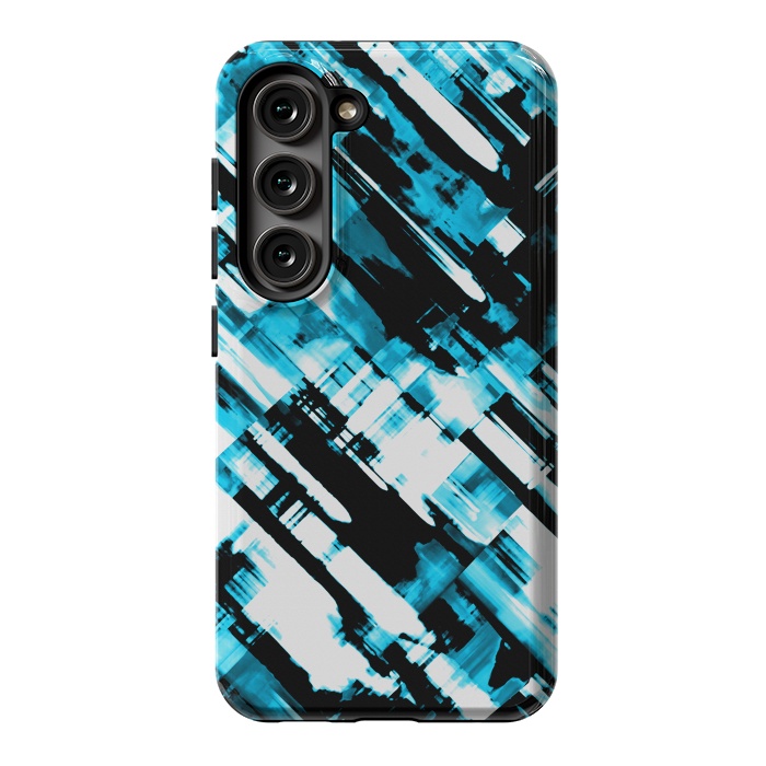 Galaxy S23 StrongFit Hot blue and black digital art G253 by Medusa GraphicArt