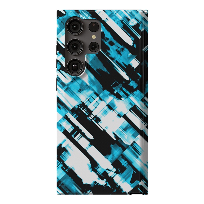 Galaxy S23 Ultra StrongFit Hot blue and black digital art G253 by Medusa GraphicArt