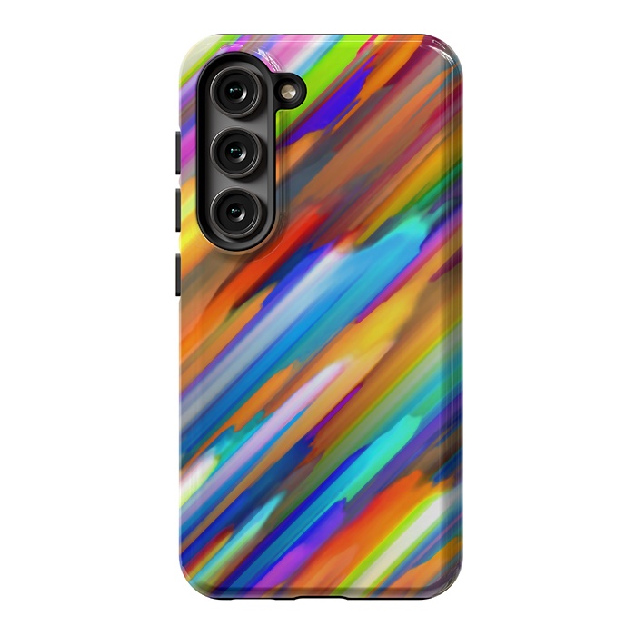 Galaxy S23 StrongFit Colorful digital art splashing G391 by Medusa GraphicArt
