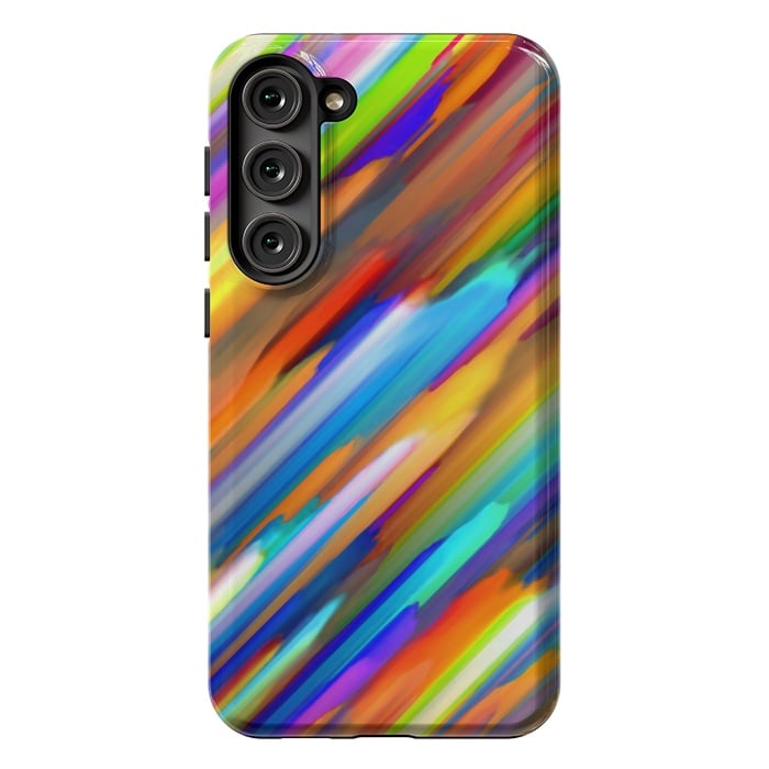 Galaxy S23 Plus StrongFit Colorful digital art splashing G391 by Medusa GraphicArt