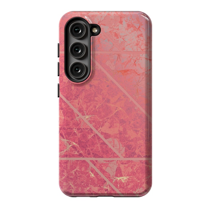 Galaxy S23 StrongFit Pink Marble Texture G281 by Medusa GraphicArt