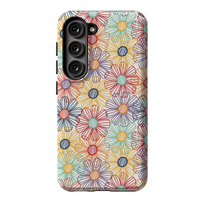 Galaxy S23 StrongFit RAINBOW FLORAL by TracyLucy Designs
