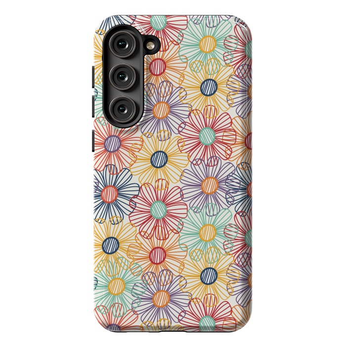 Galaxy S23 Plus StrongFit RAINBOW FLORAL by TracyLucy Designs