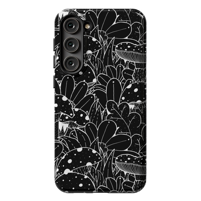 Galaxy S23 Plus StrongFit Black and white autumn pattern by Steve Wade (Swade)