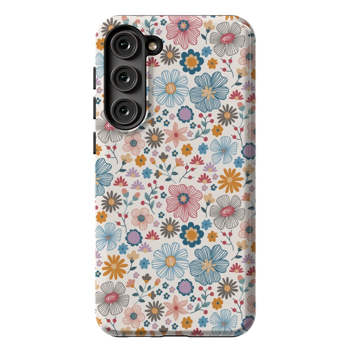 Galaxy S23 Plus StrongFit Winter Wild Bloom  by TracyLucy Designs