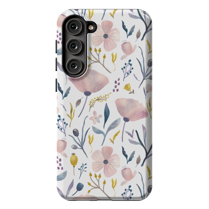 Galaxy S23 Plus StrongFit Delicate Pastel Floral by Noonday Design
