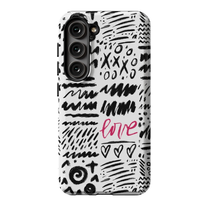 Galaxy S23 StrongFit Love Scribbles by Noonday Design