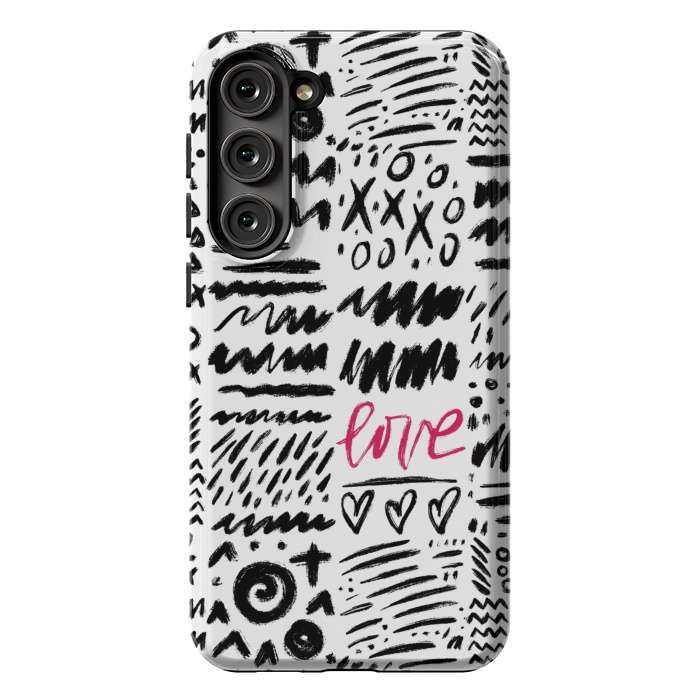 Galaxy S23 Plus StrongFit Love Scribbles by Noonday Design