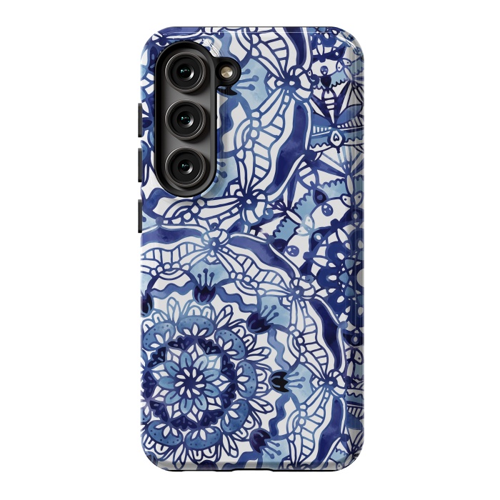 Galaxy S23 StrongFit Delft Blue Mandalas by Noonday Design
