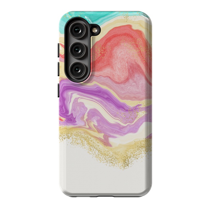 Galaxy S23 StrongFit Colorful Marble by Noonday Design