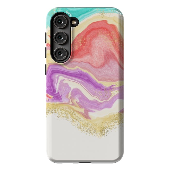 Galaxy S23 Plus StrongFit Colorful Marble by Noonday Design