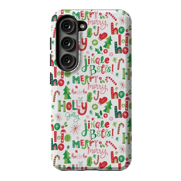 Galaxy S23 StrongFit Festive Christmas Lettering by Noonday Design