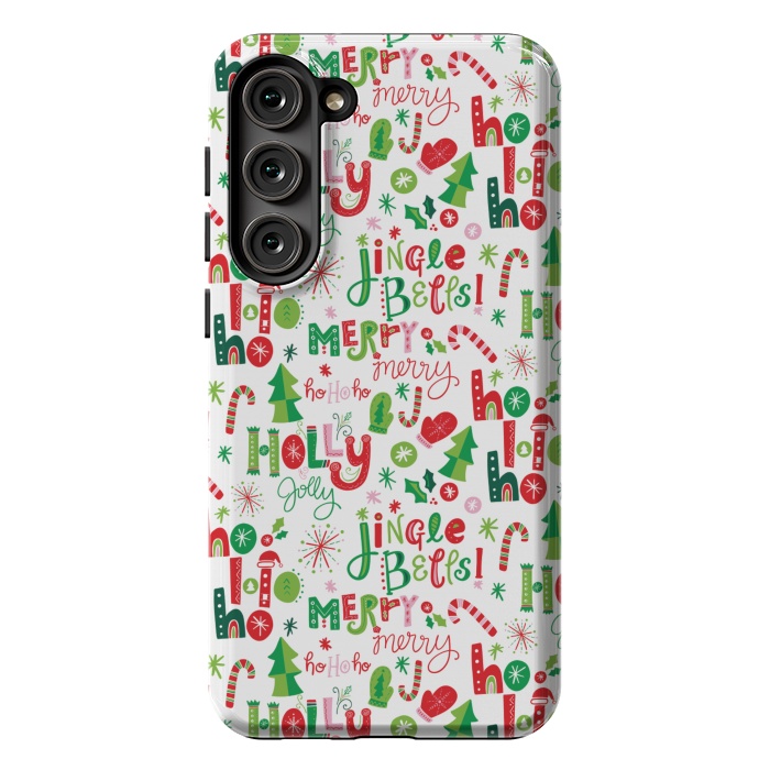Galaxy S23 Plus StrongFit Festive Christmas Lettering by Noonday Design