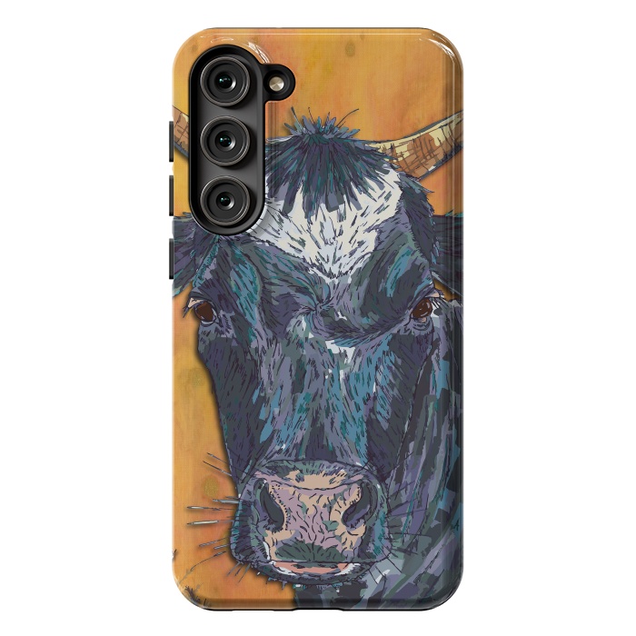 Galaxy S23 Plus StrongFit Cow in Yellow by Lotti Brown