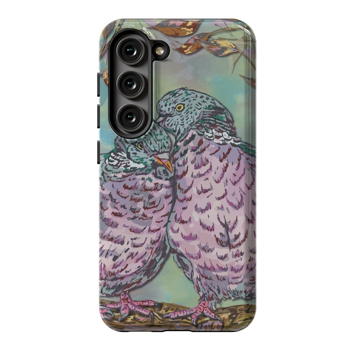 Galaxy S23 StrongFit Loving Ring Doves by Lotti Brown