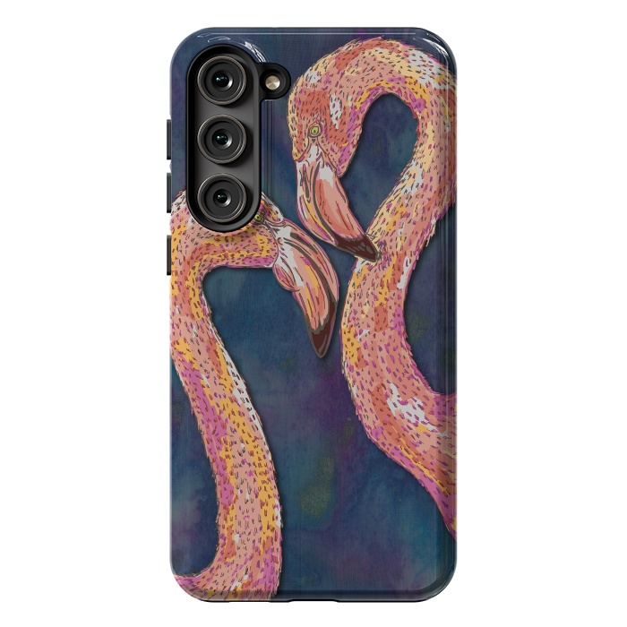 Galaxy S23 Plus StrongFit Pink Flamingos by Lotti Brown