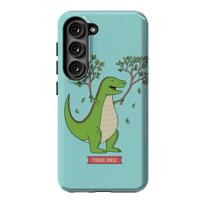 Galaxy S23 StrongFit Tree Rex Blue Version by Coffee Man