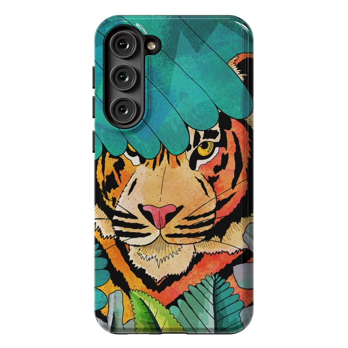 Galaxy S23 Plus StrongFit Jungle tiger hunter by Steve Wade (Swade)