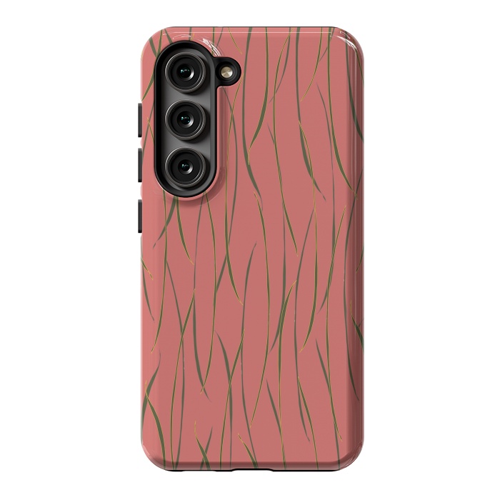 Galaxy S23 StrongFit Coral Stripe by Lotti Brown