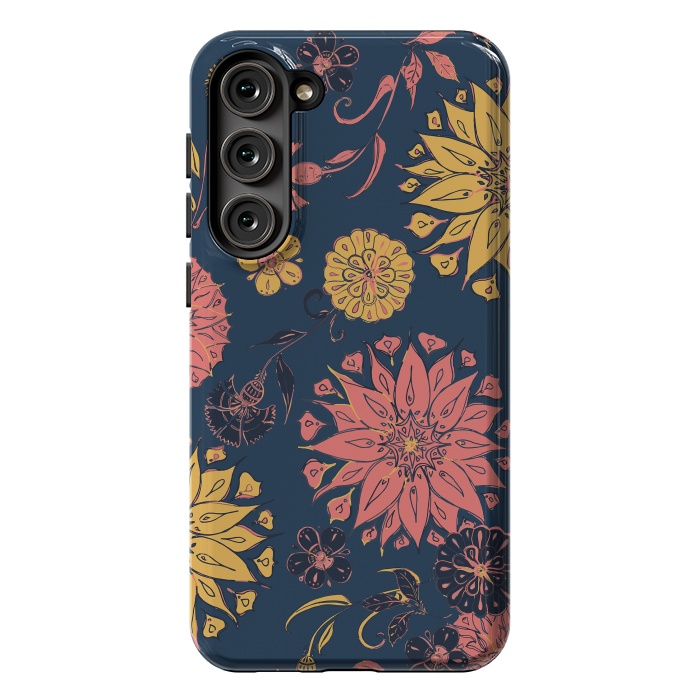 Galaxy S23 Plus StrongFit Multi-Florals - Blue, Pink & Yellow by Lotti Brown