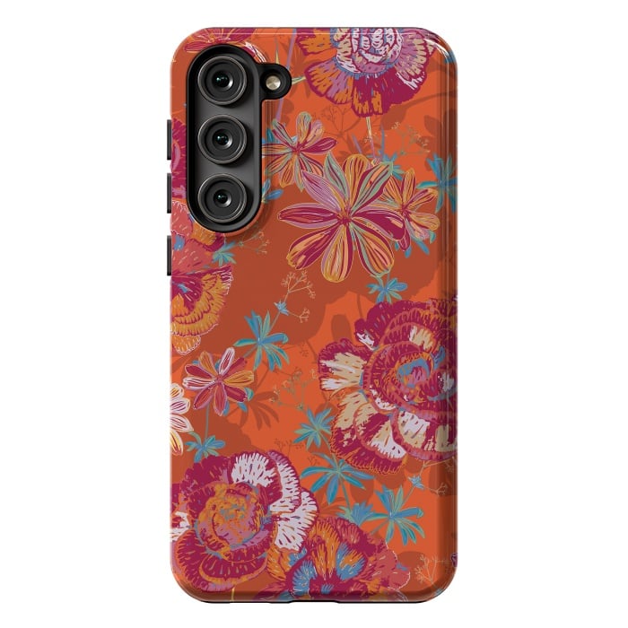 Galaxy S23 Plus StrongFit Carnation Carnival by Lotti Brown