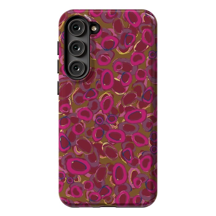 Galaxy S23 Plus StrongFit Bold Circles - Red & Pink by Lotti Brown