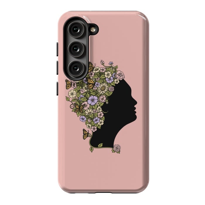 Galaxy S23 StrongFit Floral Lady Pink by Coffee Man