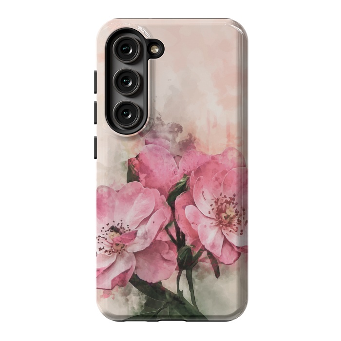 Galaxy S23 StrongFit Vintage Pink Flower by Creativeaxle
