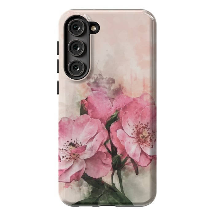 Galaxy S23 Plus StrongFit Vintage Pink Flower by Creativeaxle
